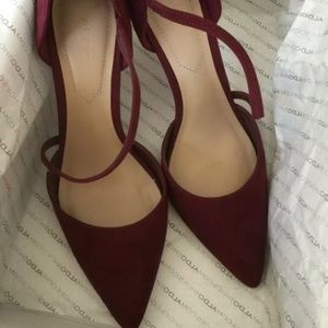 Aldo SUEDE DRESS Shoes PUMPS 3.5” Heel Pointed Toe D’Orsey Burgundy 7M